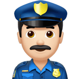 Man Police Officer Emoji with Light Skin Tone, Apple style
