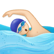 Man Swimming Emoji with Light Skin Tone, Samsung style