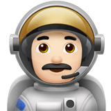 Man Astronaut Emoji with Light Skin Tone, Apple style