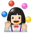 Woman Juggling Emoji with Light Skin Tone, Samsung style