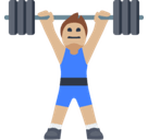 Person Lifting Weights Emoji with Medium-Light Skin Tone, Facebook style