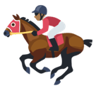 Horse Racing Emoji with Medium-Dark Skin Tone, Facebook style