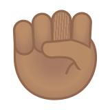 Raised Fist Emoji with Medium Skin Tone, Google style