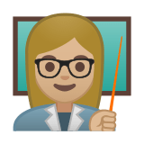 Woman Teacher Emoji with Medium-Light Skin Tone, Google style