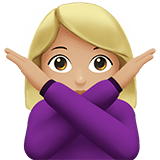 Person Gesturing No Emoji with Medium-Light Skin Tone, Apple style