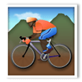 Person Mountain Biking Emoji with Dark Skin Tone, LG style