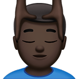 Man Getting Massage Emoji with Dark Skin Tone, Apple style