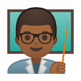 Man Teacher Emoji with Medium-Dark Skin Tone, Google style
