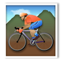 Person Mountain Biking Emoji with Medium Skin Tone, LG style