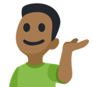 Man Tipping Hand Emoji with Medium-Dark Skin Tone, Facebook style