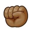Raised Fist Emoji with Medium-Dark Skin Tone, Samsung style