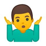 Man Shrugging Emoji, Google style