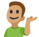 Man Tipping Hand Emoji with Medium Skin Tone, Facebook style