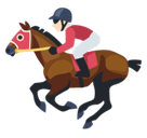 Horse Racing Emoji with Light Skin Tone, Facebook style