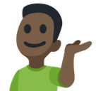 Man Tipping Hand Emoji with Dark Skin Tone, Facebook style