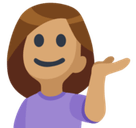 Woman Tipping Hand Emoji with Medium Skin Tone, Facebook style