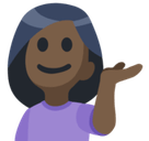 Woman Tipping Hand Emoji with Dark Skin Tone, Facebook style