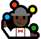 Person Juggling Emoji with Dark Skin Tone, Microsoft style