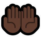 Palms Up Together Emoji with Dark Skin Tone, Microsoft style