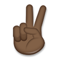 Victory Hand Emoji with Dark Skin Tone, LG style