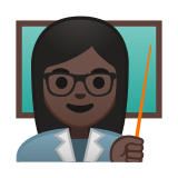 Woman Teacher Emoji with Dark Skin Tone, Google style