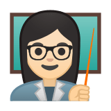 Woman Teacher Emoji with Light Skin Tone, Google style