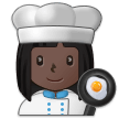 Woman Cook Emoji with Dark Skin Tone, Samsung style