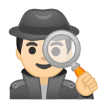 Man Detective Emoji with Light Skin Tone, Google style