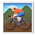 Person Mountain Biking Emoji with Light Skin Tone, LG style