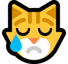 Crying Cat Face Emoji, Microsoft style