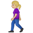 Woman Walking Emoji with Medium-Light Skin Tone, Samsung style