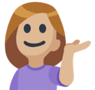 Woman Tipping Hand Emoji with Medium-Light Skin Tone, Facebook style