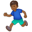 Person Running Emoji with Medium-Dark Skin Tone, Samsung style