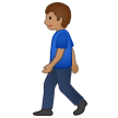 Person Walking Emoji with Medium Skin Tone, Samsung style