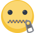 Zipper-Mouth Face Emoji, Facebook style