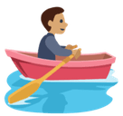 Man Rowing Boat Emoji with Medium Skin Tone, Facebook style