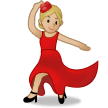 Woman Dancing Emoji with Medium-Light Skin Tone, Samsung style