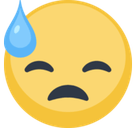 Downcast Face with Sweat Emoji, Facebook style