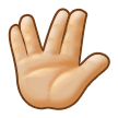 Vulcan Salute Emoji with Medium-Light Skin Tone, Samsung style
