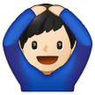 Man Gesturing Ok Emoji with Light Skin Tone, Samsung style