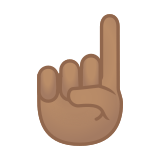 Index Pointing Up Emoji with Medium Skin Tone, Google style