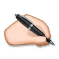 Writing Hand Emoji with Medium-Light Skin Tone, LG style