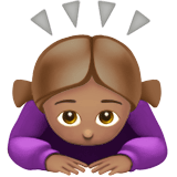 Woman Bowing Emoji with Medium Skin Tone, Apple style