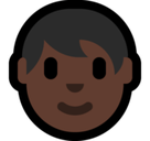 Person Emoji with Dark Skin Tone, Microsoft style