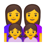 Family: Woman, Woman, Girl, Girl Emoji, Google style