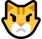 Pouting Cat Face Emoji, Microsoft style