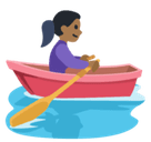 Woman Rowing Boat Emoji with Medium-Dark Skin Tone, Facebook style