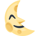 Last Quarter Moon Face Emoji, Facebook style