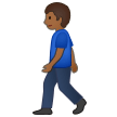 Man Walking Emoji with Medium-Dark Skin Tone, Samsung style