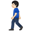 Man Walking Emoji with Light Skin Tone, Samsung style